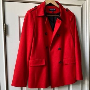 Jones, New York signature, red double  breasted, tailor blazer jacket